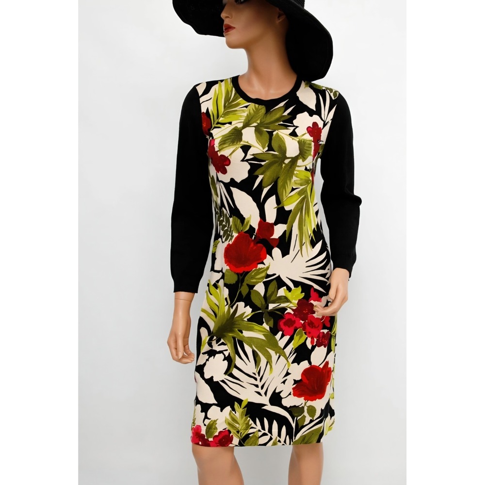 Tommy Bahama NWT Festival Resort Colorblock Tropical Flowers Dress sz L